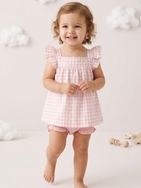 Carter's Baby Girl Pink And White Dress